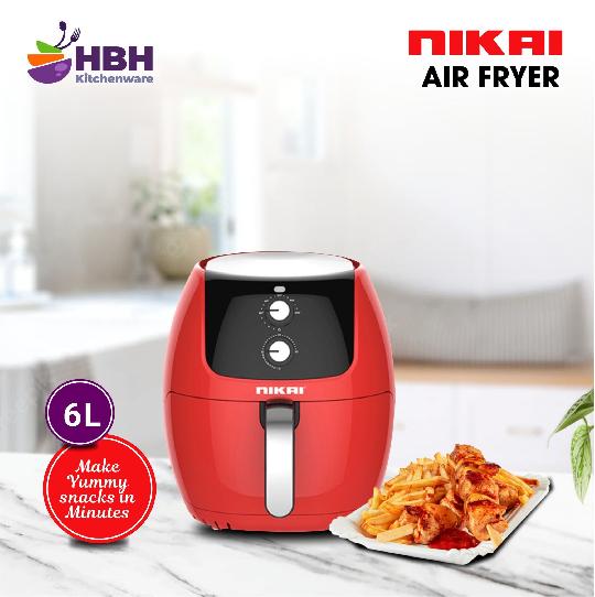 It's time to up your snacks game with Nikai & Krypton Air Fryers and enjoy as many bites as you want.

NIKAI AIR FRYER - 265,000