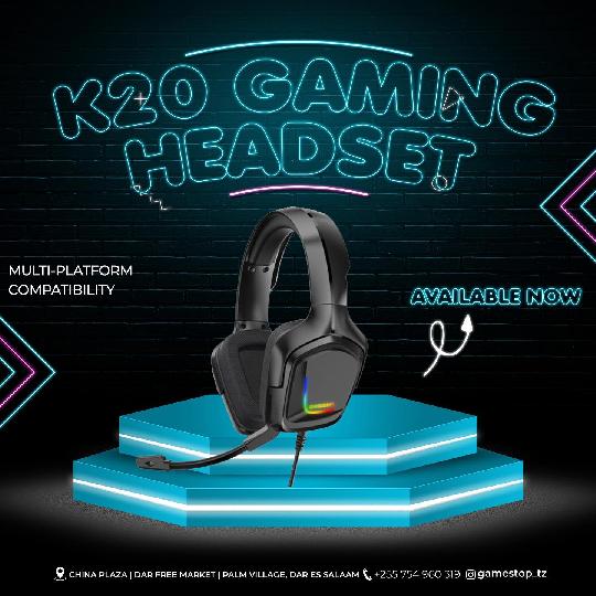 K20
Gaming Headset
For ps4/Ps5 
Model G9000
With Mic
Led Lights 
Phones/tablets & PC compartible
Price:- 75,000/=
Contacts:- 071