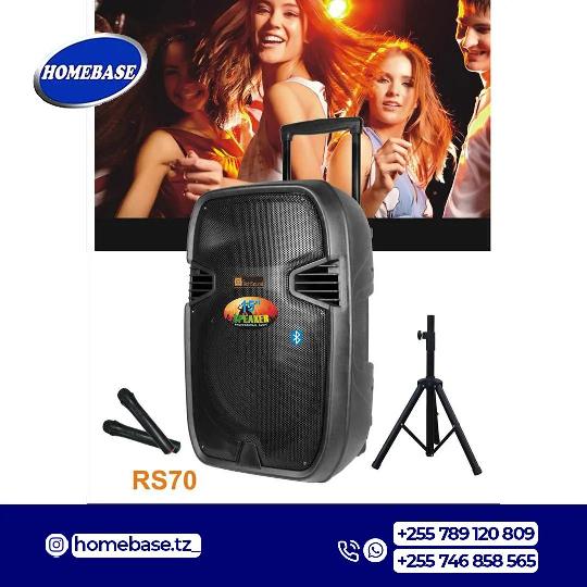 RICH SOUND SPEAKERS.... 

PRICE: 485,000/=

✔️Rechargeable speaker
✔️Inakuja na stand yake
✔️Ina wireless microphone mbili free
