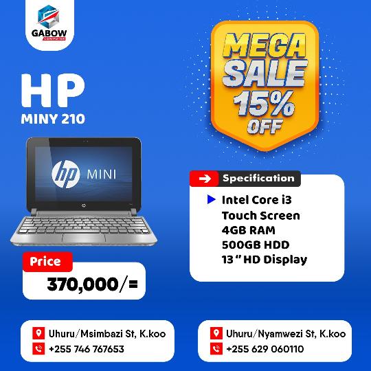 Get HP MINY 210, For 370,000/= Only....
High Performance Laptop

For more information: Call us 0629060110 or 0746 767653 Or

Vis