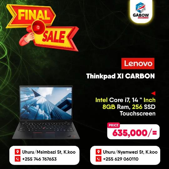 New Arrival
Lenovo Thinkpad XI Carbon, For 635,000/= 

Free Mouse provided.

For more information: Call us 0629060110 or 0746 76