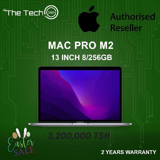 Easter Sale!
24 Months Warranty Apple Macbook Pro M2 with touchbar 
8/256Gb 3,200,000/- Tzs
8/512Gb 3,600,000/- Tzs
Call/whatsap