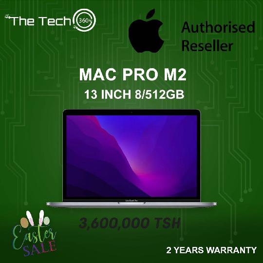 Easter Sale!
24 Months Warranty Apple Macbook Pro M2 with touchbar 
8/256Gb 3,200,000/- Tzs
8/512Gb 3,600,000/- Tzs
Call/whatsap