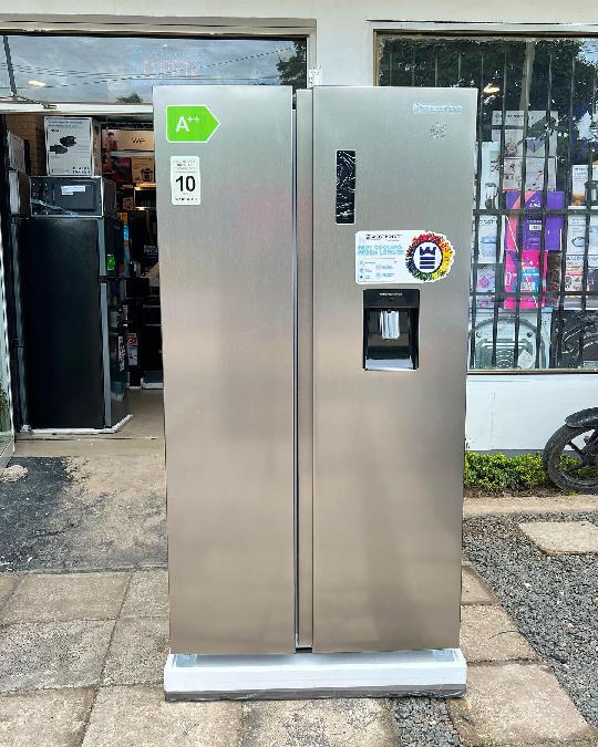 WESTPOINT SIDE BY SIDE FRIDGE 
⠀
 ▪️MODEL: DKN559
▪️TYPE: NO FROST SIDE BY SIDE.
▪️CAPACITY: 559L.
▪️COLOR: DARK SLIVER.
▪️WITH