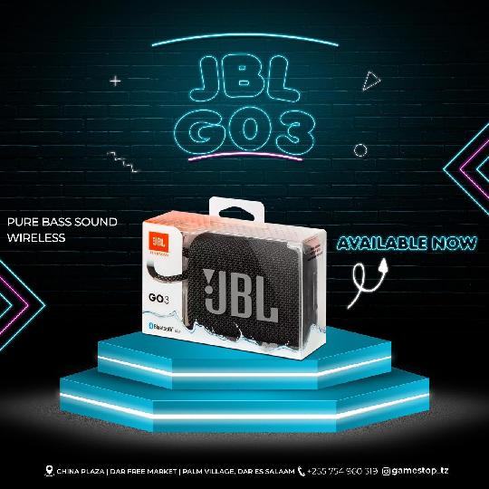 JBL Go 3
Premium Look
Easier To carry
Waterproof
Available for 130,000/=
Contacts:- 
0717223939|0754960319