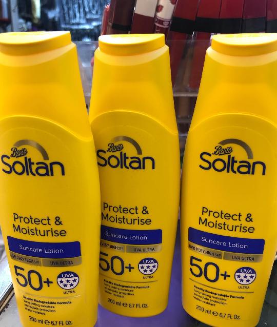 Soltan sunblock available now 
Yes. We. Delivery 
Price 45000